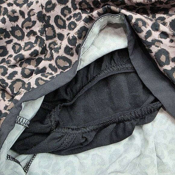 Womens Gap Fit Brown Black Leopard Print Athletic Shorts Lined 3" Inseam Size S - Picture 11 of 12
